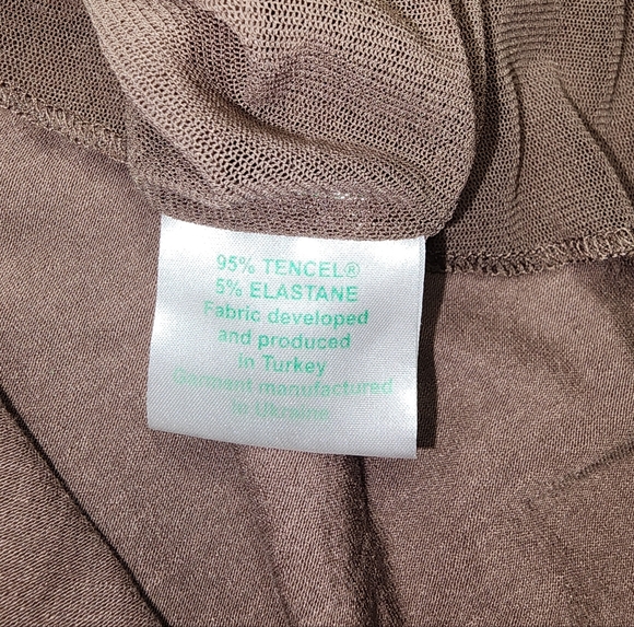 Garnet Hill Maxi Dress Brown Medium Tencel Minimalist Lagenlook Neutral Dolman - Picture 8 of 10